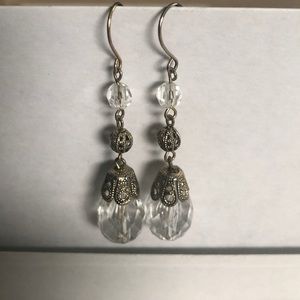 Crystal and Gold Art Deco Earrings